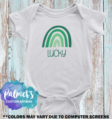 St. Patricks Day Oneise®-St. Patrick's Day Outfit-St. Patricks Onesie®-RainbowOnesie® -First St. Patrick's Day Onesie®-Lucky Onesie®-Rainbow